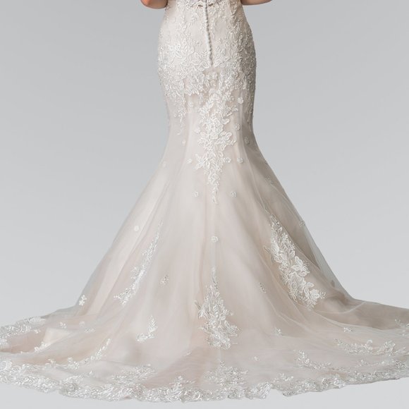 Illusion Neck Sleeveless Wedding Dress GSGL2369 - Picture 5 of 8